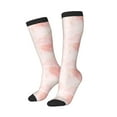 thumbnail image 1 of Picia Women Crew Soft Moisture-wicking Socks Pink Marble Pattern Design Cotton Socks, One Size fit All, 1 of 1