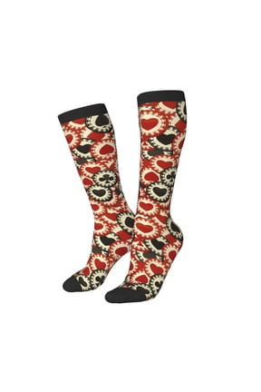 Women Crew Soft Moisture-wicking Socks Poker Chips Pattern Design Cotton Socks, One Size fit All