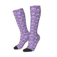 thumbnail image 1 of Picia Women Crew Soft Moisture-wicking Socks Pugs and Flowers Pattern Design Cotton Socks, One Size fit All, 1 of 9