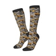 thumbnail image 1 of Picia Women Crew Soft Moisture-wicking Socks Retro Excavator Pattern Design Cotton Socks, One Size fit All, 1 of 9