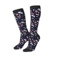 thumbnail image 1 of Picia Women Crew Soft Moisture-wicking Socks Retro Rabbit Flower Pattern Design Cotton Socks, One Size fit All, 1 of 9