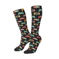 thumbnail image 1 of Picia Women Crew Soft Moisture-wicking Socks Retro Video Game Pattern Design Cotton Socks, One Size fit All, 1 of 1