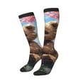 thumbnail image 1 of Picia Women Crew Soft Moisture-wicking Socks Romantic Floral Bear Pattern Design Cotton Socks, One Size fit All, 1 of 9