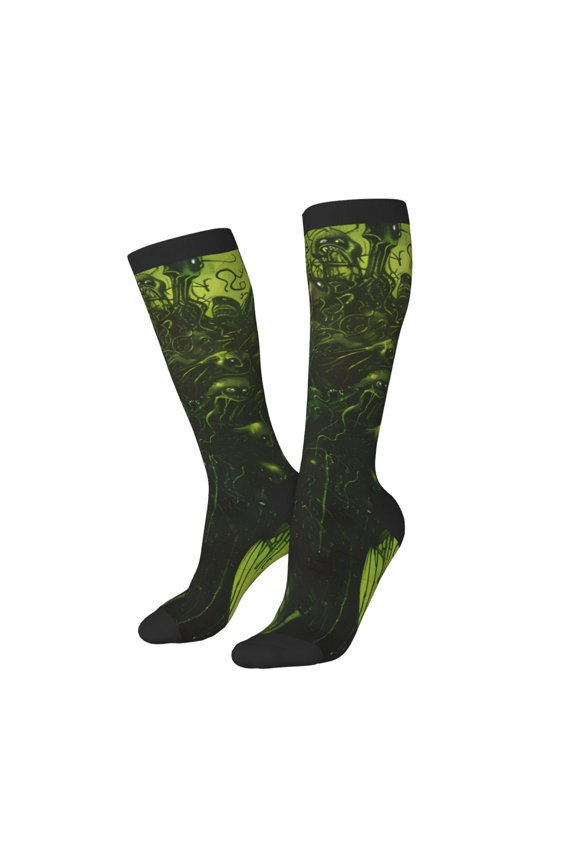 Women Crew Soft Moisture-wicking Socks Screaming Horror Art Pattern Design Cotton Socks, One Size fit All