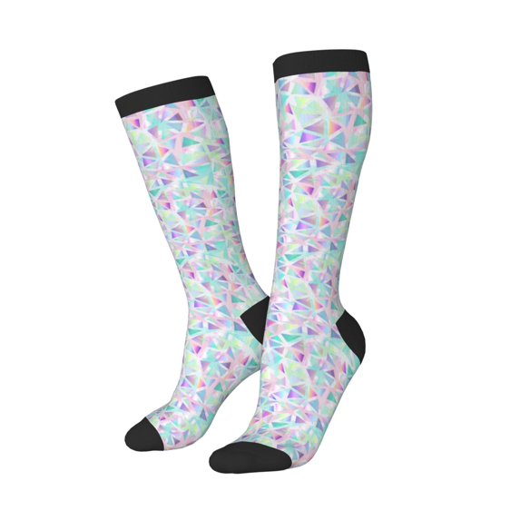 Picia Women Crew Soft Moisture-wicking Socks Sequins Pattern Design Cotton Socks, One Size fit All