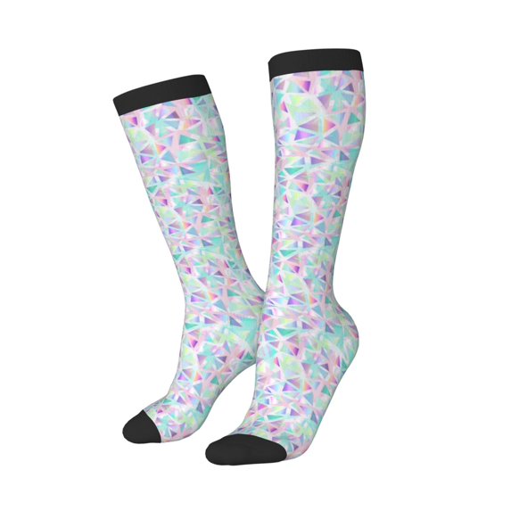 Picia Women Crew Soft Moisture-wicking Socks Sequins Pattern Design Cotton Socks, One Size fit All