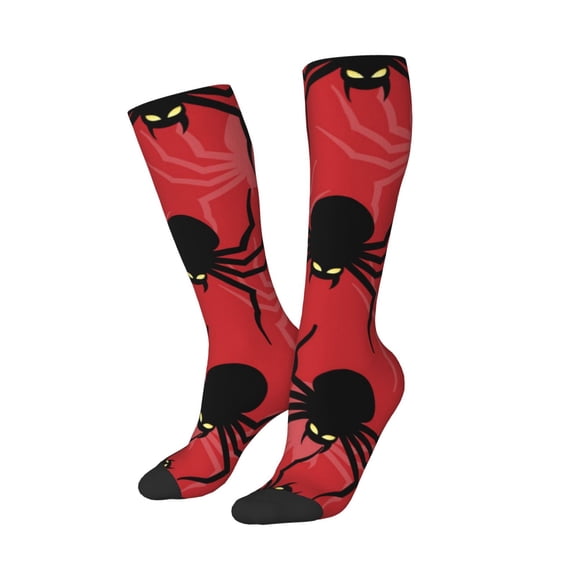 Picia Women Crew Soft Moisture-wicking Socks Spider Pattern Design Cotton Socks, One Size fit All