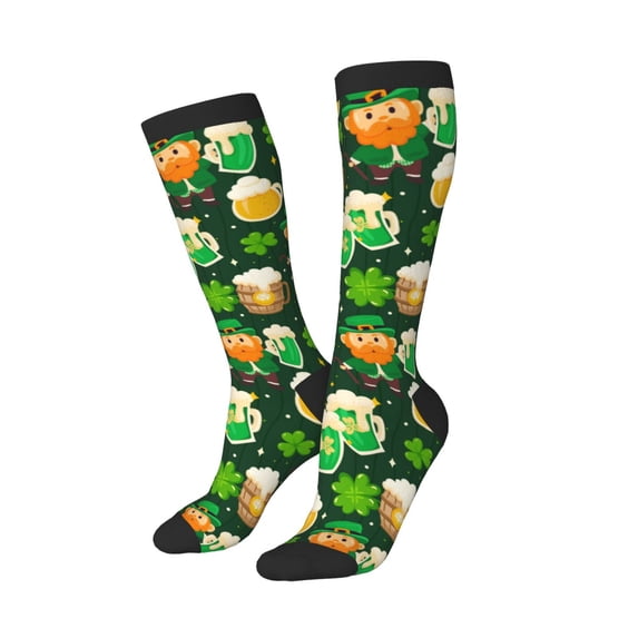 Picia Women Crew Soft Moisture-wicking Socks St Patrick's Day10 Pattern Design Cotton Socks, One Size fit All