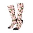 thumbnail image 1 of Picia Women Crew Soft Moisture-wicking Socks Strawberries And Leaf Pattern Design Cotton Socks, One Size fit All, 1 of 9