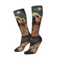 thumbnail image 1 of Picia Women Crew Soft Moisture-wicking Socks Tree Meditating Golden Retriever Pattern Design Cotton Socks, One Size fit All, 1 of 1