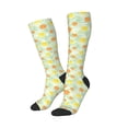 thumbnail image 1 of Picia Women Crew Soft Moisture-wicking Socks Tree Palms Lemon Pattern Design Cotton Socks, One Size fit All, 1 of 9