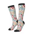 thumbnail image 1 of Picia Women Crew Soft Moisture-wicking Socks Trendy Floral Design Pattern Design Cotton Socks, One Size fit All, 1 of 1