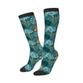 thumbnail image 1 of Picia Women Crew Soft Moisture-wicking Socks Tropical Leaves Pattern Design Cotton Socks, One Size fit All, 1 of 9
