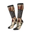 thumbnail image 1 of Picia Women Crew Soft Moisture-wicking Socks USA Sunflower Flag Pattern Design Cotton Socks, One Size fit All, 1 of 9