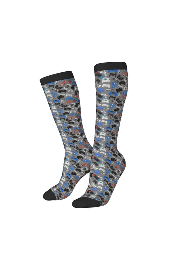 Women Crew Soft Moisture-wicking Socks Video Game Pattern Design Cotton Socks, One Size fit All
