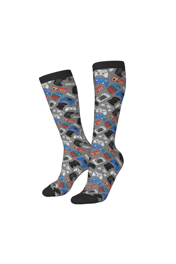 Women Crew Soft Moisture-wicking Socks Video Game Pattern Design Cotton Socks, One Size fit All