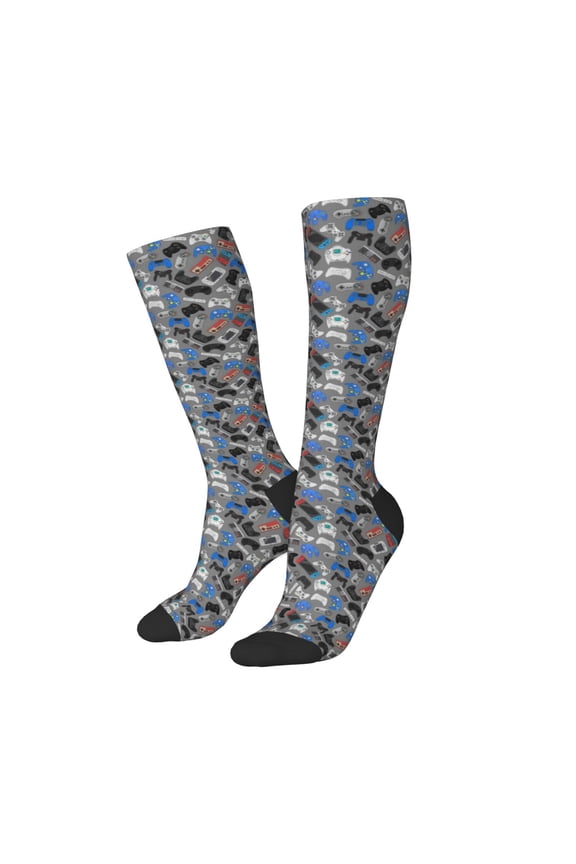 Women Crew Soft Moisture-wicking Socks Video Game Pattern Design Cotton Socks, One Size fit All