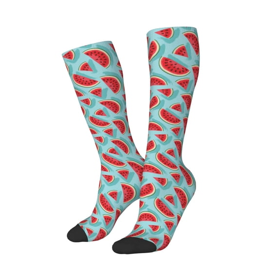 Picia Women Crew Soft Moisture-wicking Socks Watermelon Pattern Design Cotton Socks, One Size fit All