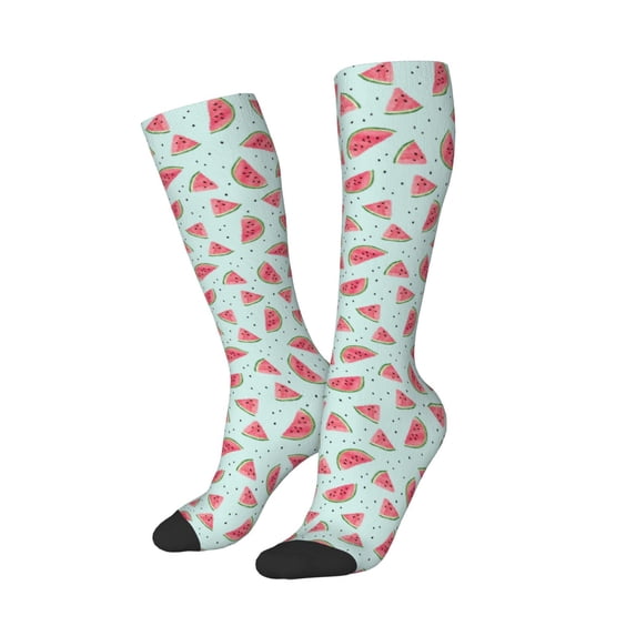 Picia Women Crew Soft Moisture-wicking Socks Watermelon Pattern Design Cotton Socks, One Size fit All