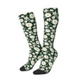 thumbnail image 1 of Picia Women Crew Soft Moisture-wicking Socks White Daisies and Bee Pattern Design Cotton Socks, One Size fit All, 1 of 9
