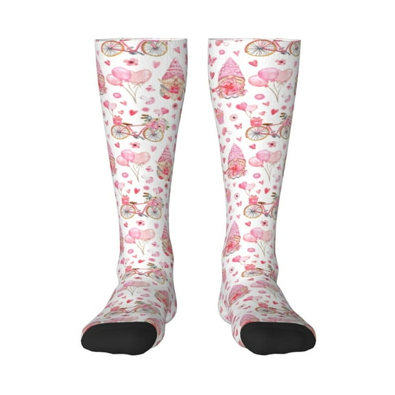 Picia Women Crew Soft Moisture-wicking Socks gnome couple Pattern Design Cotton Socks, One Size fit All