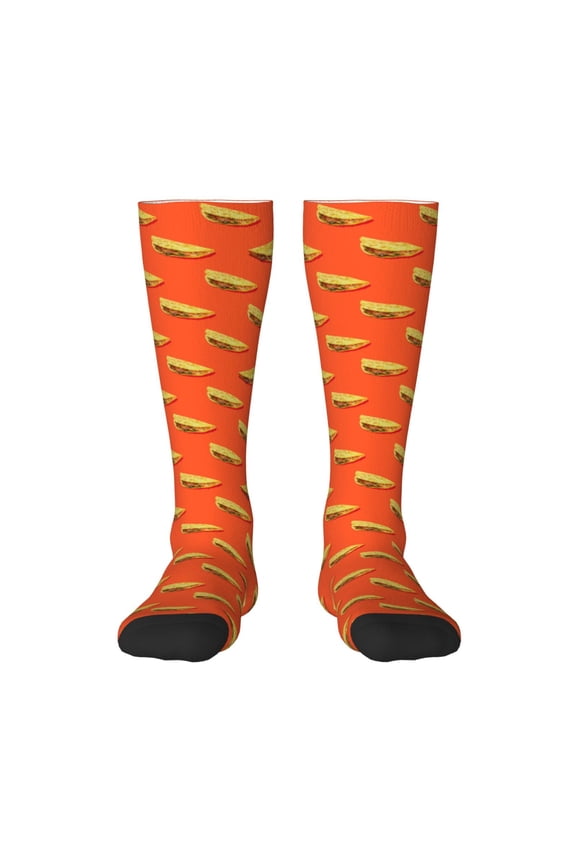 Women Crew Soft Moisture-wicking Socks tortilla tacos Pattern Design Cotton Socks, One Size fit All