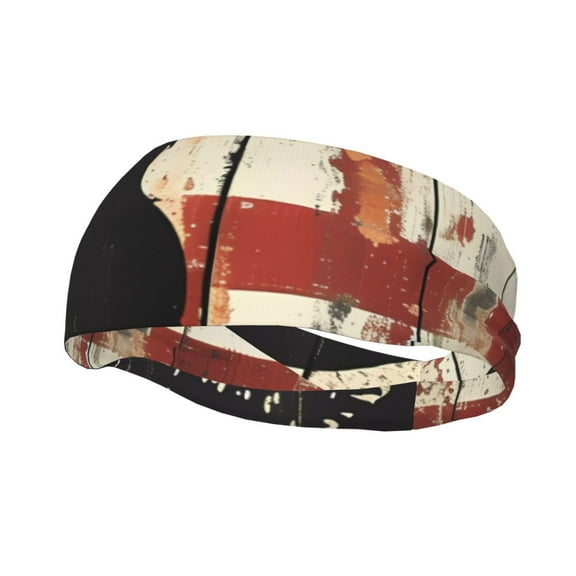 Picia Wood Grain Bald Eagle Print Mens Running Headband,Mens Sweatband Sports Headband for Running,Cycling,Basketball,Yoga,Fitness Workout