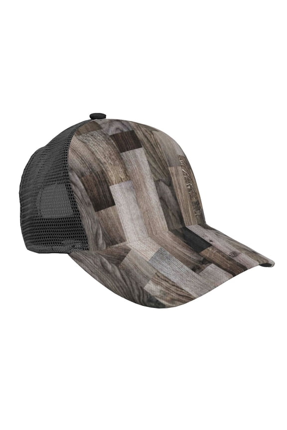 Wooden Texture Pattern Trucker Hat,Baseball Cap,Sun Protection Cap,Stylish Headwear,Leisure Cap,Outdoor Sports Cap