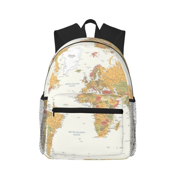 Picia World Map 1 Large Capacity Backpack Classic Style Backpack Casual Backpack Water-Resistant School Work Travel Outdoor Backpack