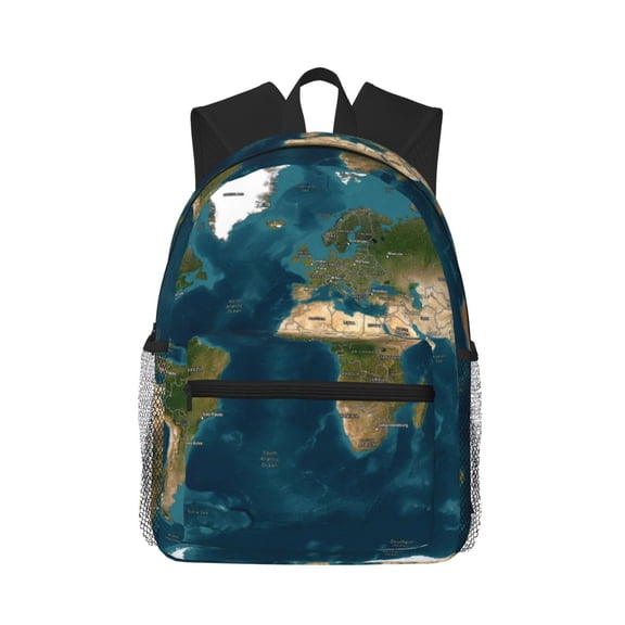 Picia World Map Large Capacity Backpack Classic Style Backpack Casual Backpack Water-Resistant School Work Travel Outdoor Backpack