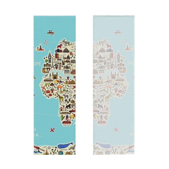 Picia World Travel Line Icons Map Pattern Cooling Towels (40"x12") Cool Towel, Cold Towel, Microfiber Soft Breathable Chilly Ice Towel