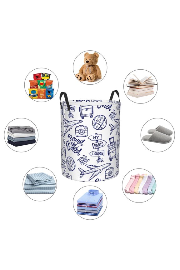 World Travel2 Large Laundry Basket, Waterproof, Freestanding Laundry Hamper, Collapsible Tall Clothes Hamper with Extended Handles-