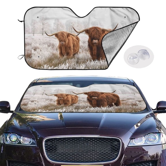 Picia Yak Curved Windshield Sunshade Accordion Folding Style Auto Shade for Car Truck SUV Van Blocks UV Ray Sun Visor Protector -Small