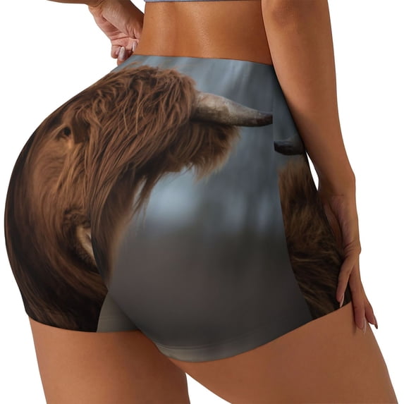 Picia Yak Printed Workout Shorts for Women Seamless Scrunch Butt Lifting High Waisted Yoga Gym Booty Running Moisture-wicking Short Pants-XX-Large