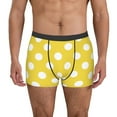 thumbnail image 1 of Picia Yellow And White Polka Dot Pattern Men’s Boxer Briefs – Soft & Breathable Underwear, Stretchy & Comfortable Fit, Supportive Pouch Design, Moisture-Wicking-Medium, 1 of 5