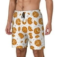 thumbnail image 1 of Picia Yellow Biscuit pattern Mens Swim Trunks with Compression Liner Stretch Beach Shorts Quick Dry with Zipper Pockets No-Chafing Board Shorts-X-Large, 1 of 9