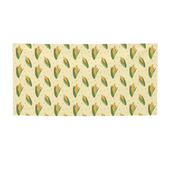 Picia Yellow Corn Pattern Party Banner, Festive Decoration, Holiday Banner, Celebration Decor, Event Banner, Reusable Party Banner-Small