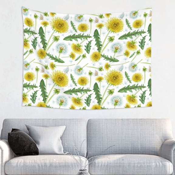 Picia Yellow Dandelions Pattern Tapestry-Tapestries for Bedroom Living Room Dorm(29x37")