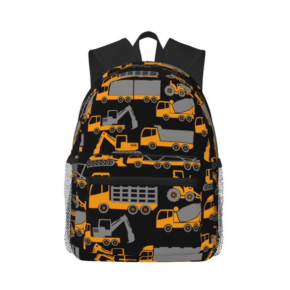 Picia Yellow Excavator Large Capacity Backpack Classic Style Backpack Casual Backpack Water-Resistant School Work Travel Outdoor Backpack