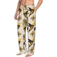 thumbnail image 1 of Picia Yellow Flowers Hummingbird Mens Soft Woven Cotton Elastic Waistband Sleep Pajama Pant Lounge Sleep Pant With Pockets And Drawstring-X-Large, 1 of 9
