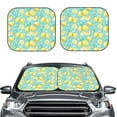 thumbnail image 1 of Picia Yellow Lemon 2 Piece Car Windshield Sun Shade Foldable | Foldable Sun Shield for Front Window Blocks UV Rays and Keeps Your Vehicle Cool-Large, 1 of 7