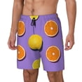 thumbnail image 1 of Picia Yellow Lemon And Orange pattern Mens Swim Trunks with Compression Liner Stretch Beach Shorts Quick Dry with Zipper Pockets No-Chafing Board Shorts-Medium, 1 of 9