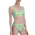 thumbnail image 1 of Picia Yellow Lemon Women's High Waisted Bikini Scoop Neck Swimsuit Two Pieces Bathing Suit-Medium, 1 of 8