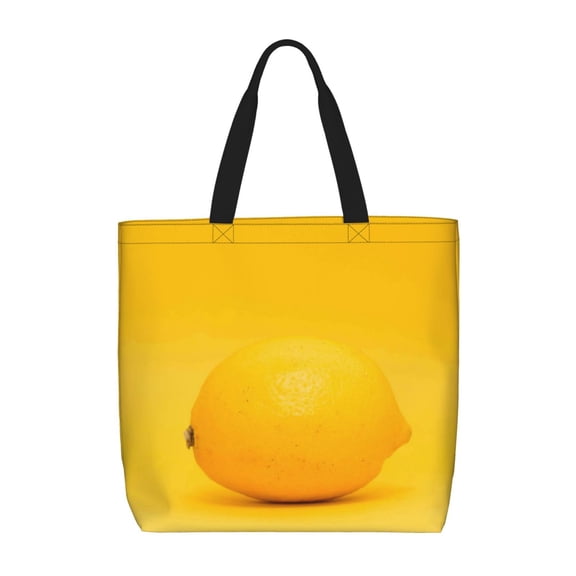 Picia Yellow Lemon for Tote Bag for Women with Zipper, Gym Tote with Compartments, Laptop Work Tote Nurse Dance Yoga Bag for Sport, Travel