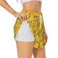 thumbnail image 1 of Picia Yellow Limes Pattern Women's 2 in 1 Athletic Running Shorts High Waisted Workout Casual Gym Sweat Shorts with Comfy Liner Zipper Pockets-X-Large, 1 of 9