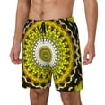 thumbnail image 1 of Picia Yellow Mandala pattern Mens Swim Trunks with Compression Liner Stretch Beach Shorts Quick Dry with Zipper Pockets No-Chafing Board Shorts-3X-Large, 1 of 1