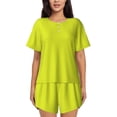thumbnail image 1 of Picia Yellow Pajamas Sets for Women Soft Short-Sleeved Pjs with Lounge Shorts Two Piece Sleepwear-3X-Large, 1 of 9