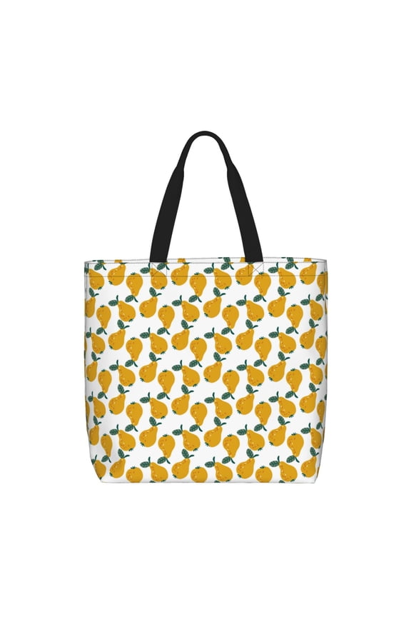 Yellow Pears for Tote Bag for Women with Zipper, Gym Tote with Compartments, Laptop Work Tote Nurse Dance Yoga Bag for Sport, Travel