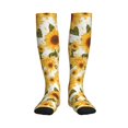 thumbnail image 1 of Picia Yellow Polka Dot Sunflower Printed Sports Compression Socks - 15-20mmHg Graduated Compression, High-Performance Soft and Breathable Socks for Men and Women, 1 of 5