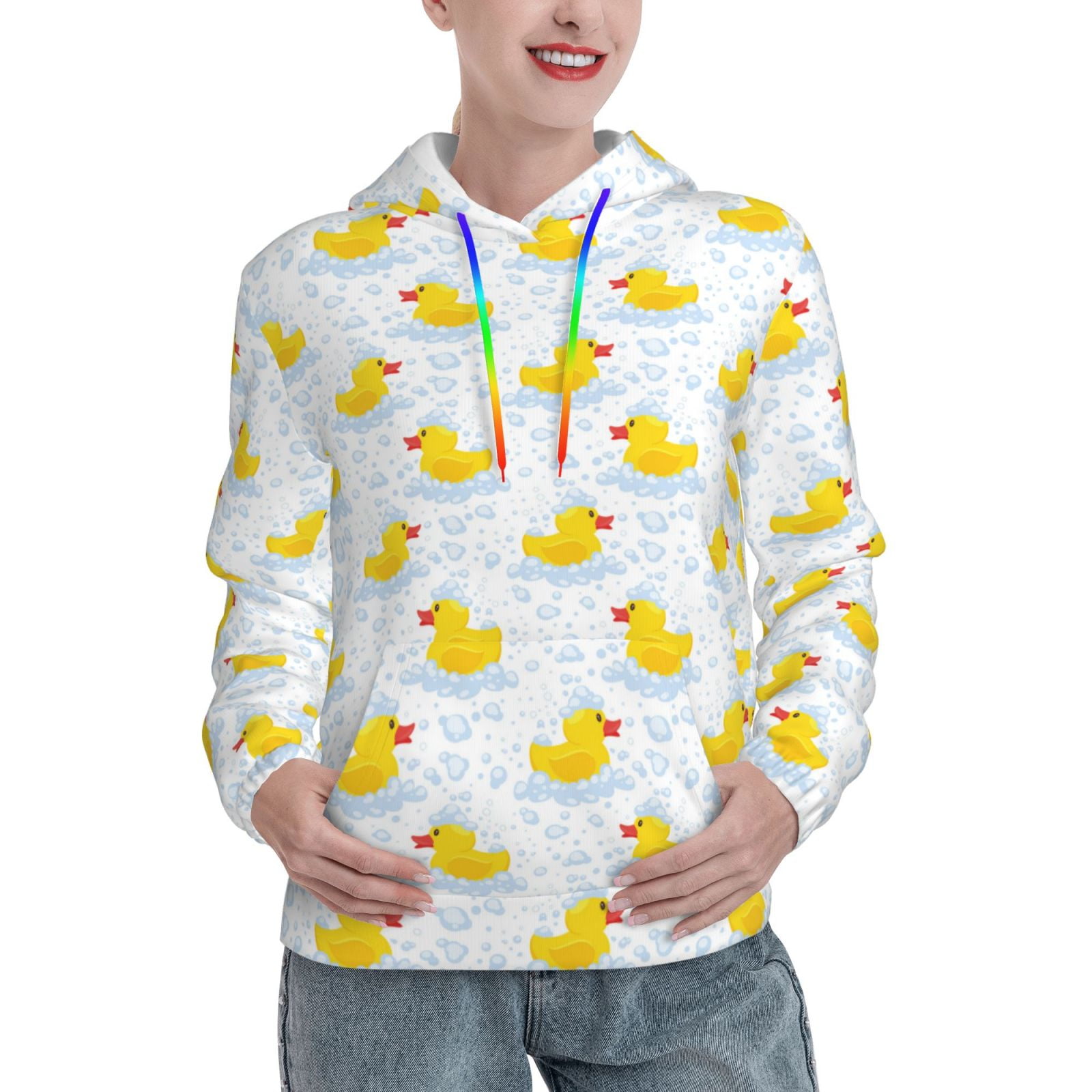 Babyhug 100% Cotton Full Sleeves Hooded Sweatshirt with Duck Face Design and 3D Applique - Yellow
